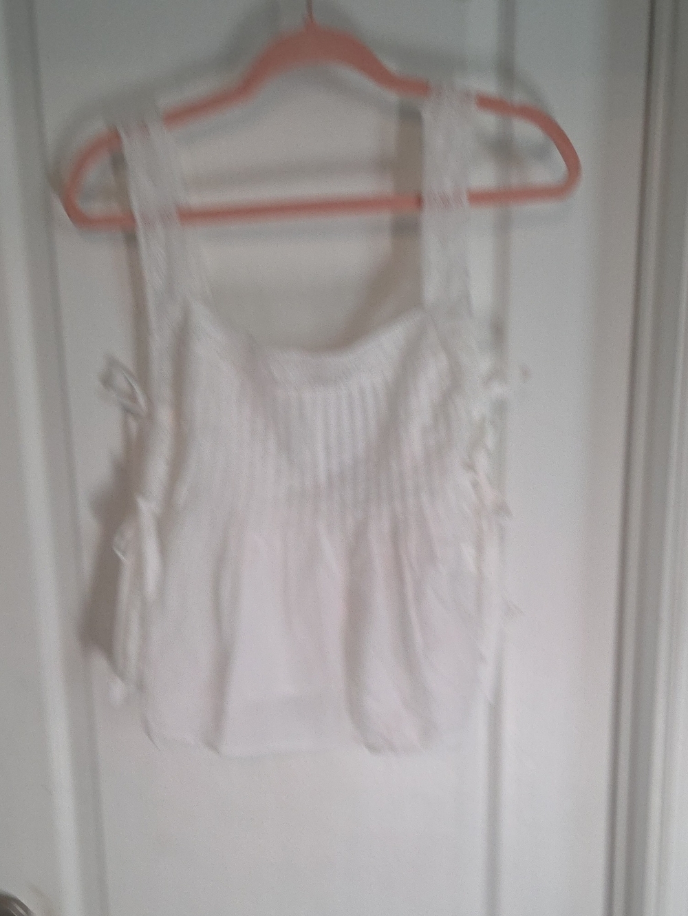 American Eagle Outfitters White Smocked Side-Tie Camisole